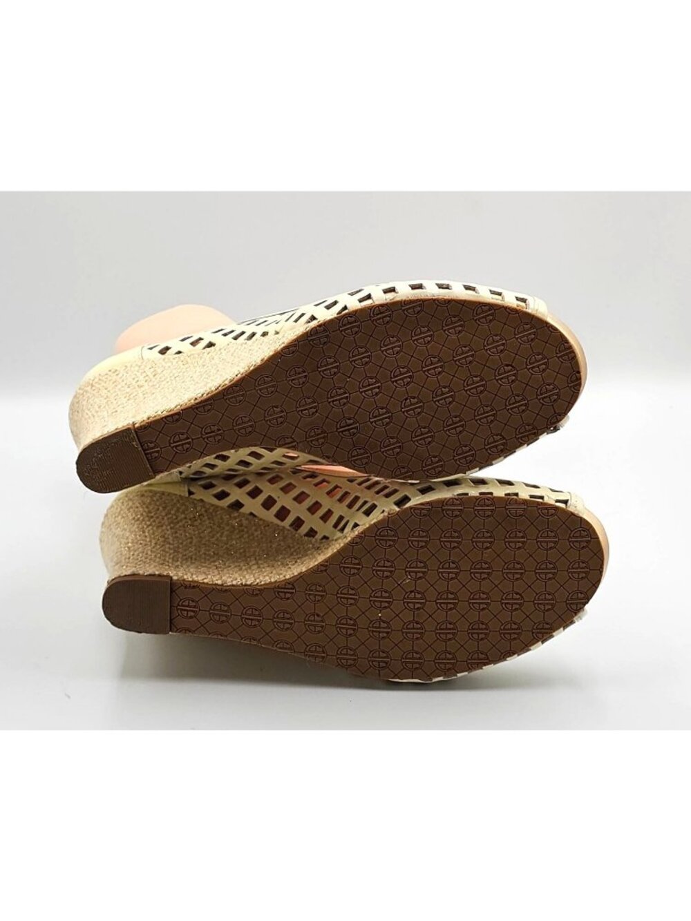 Lilly Pulitzer Women's Ivory Leather Resort Chic Basketweave Sandals Sz 8.5 2315 - Picture 7 of 16